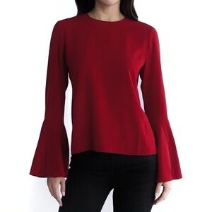 NEW FRAME RED BELL SLEEVE TOP